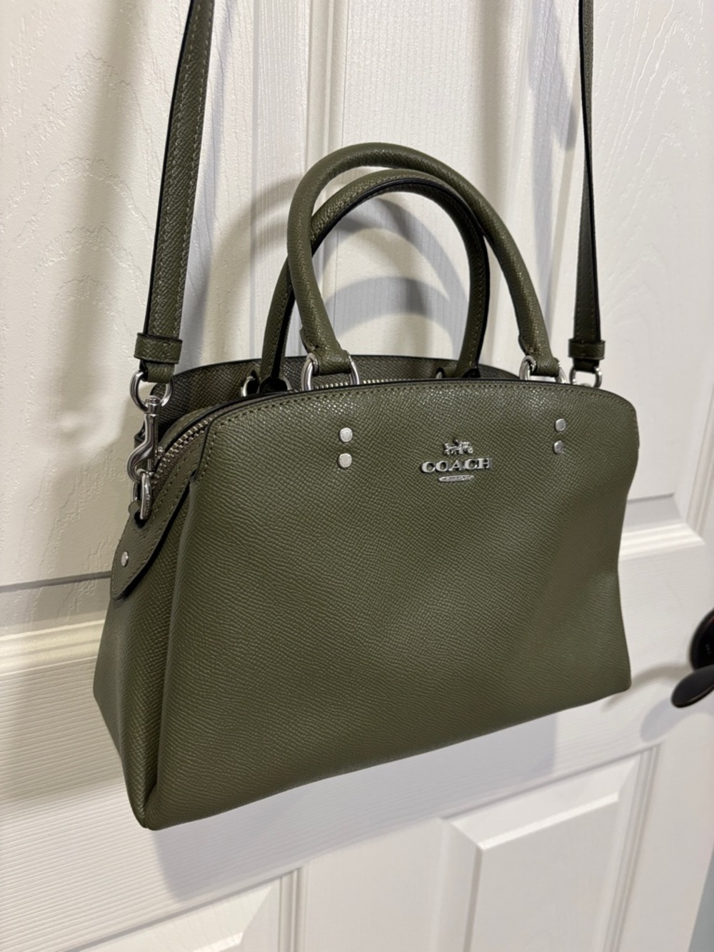 Coach Olive Green Leather Satchel